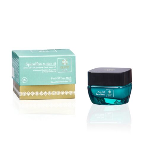Maschera viso peel off con olio d'oliva bio e spirulina
